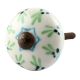 Pea Green Ceramic Floral Drawer Knob 